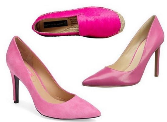 В моде ярко-розовые туфли