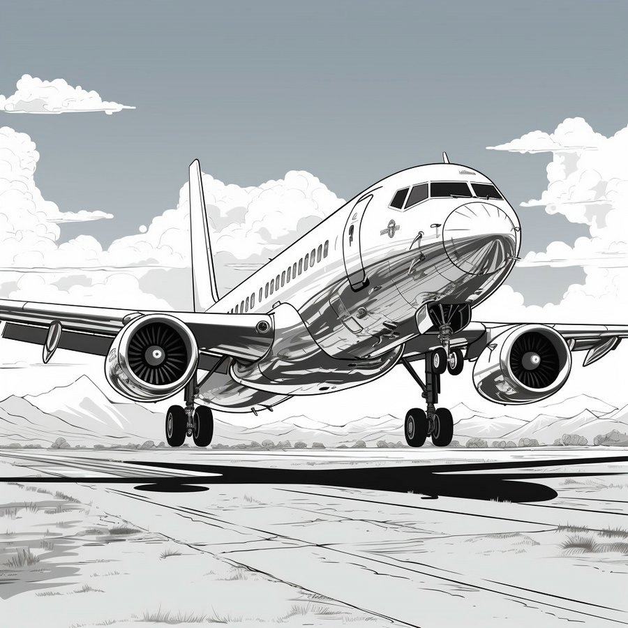 гражданская авиация иллюстрация  раскраска
