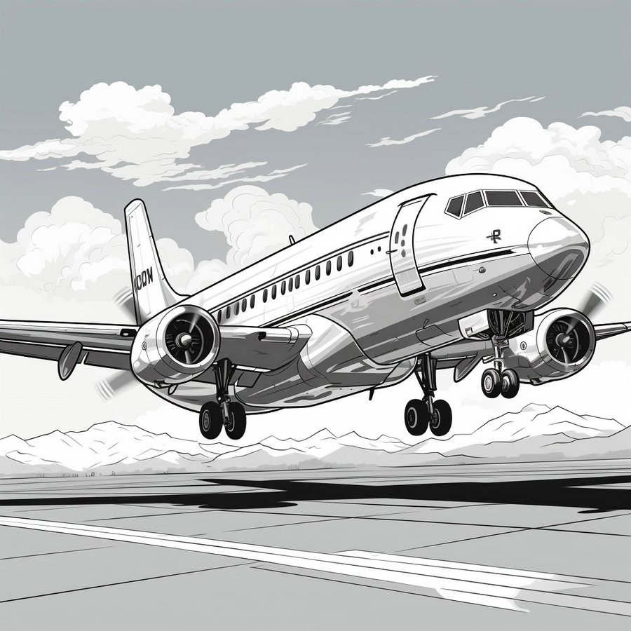 картинки гражданская авиация изображение раскраска