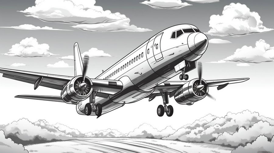 самолет гражданской авиации картинки раскраски